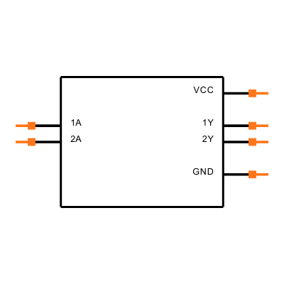 SN74AUP2G04YFPR Symbol