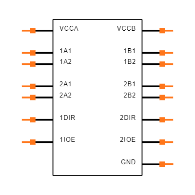 SN74AXC4T245QPWRQ1 Symbol