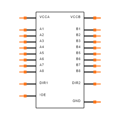 SN74AXC8T245QPWRQ1 Symbol