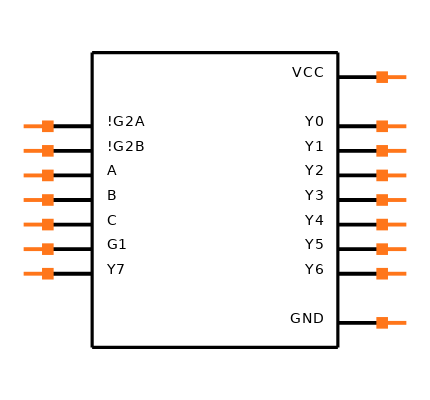 SN74HC138DRE4 Symbol