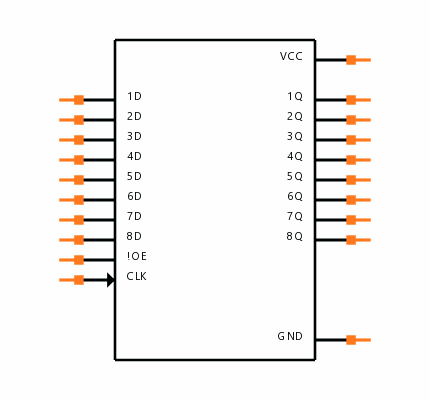SN74HC374DWR Symbol