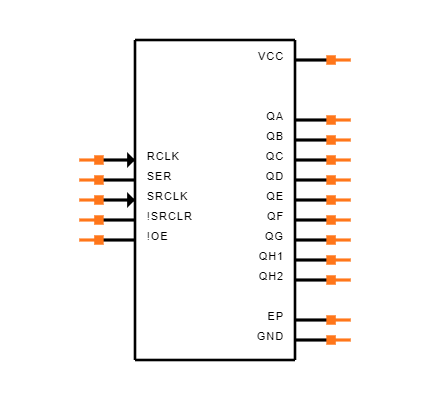 SN74HC595BRWNR Symbol