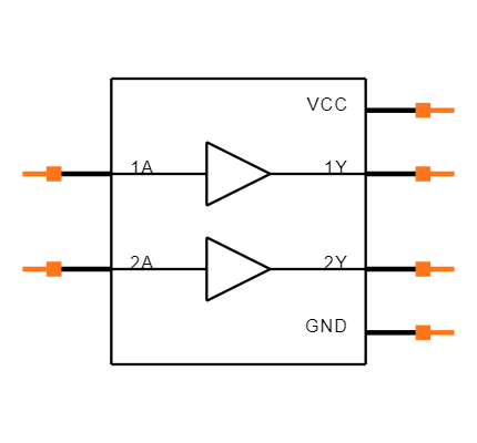 SN74LVC2G34YZPR Symbol