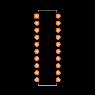 SN74S374N Footprint