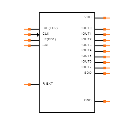 TLC5916INE4 Symbol