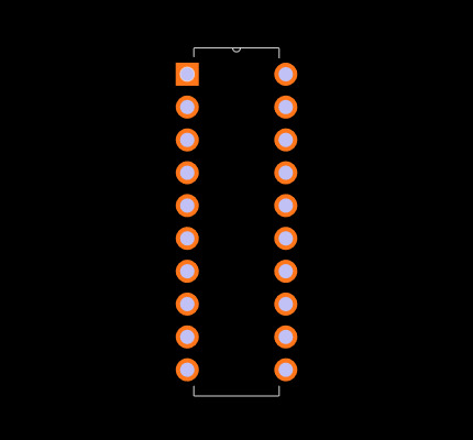 TLC7528CN Footprint