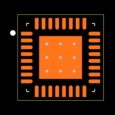 TLV320AIC26IRHBRG4 Footprint