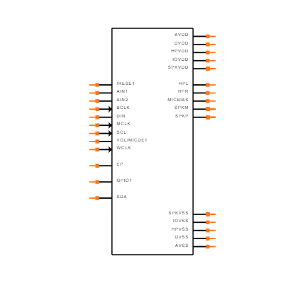 TLV320DAC3100IRHBR Symbol