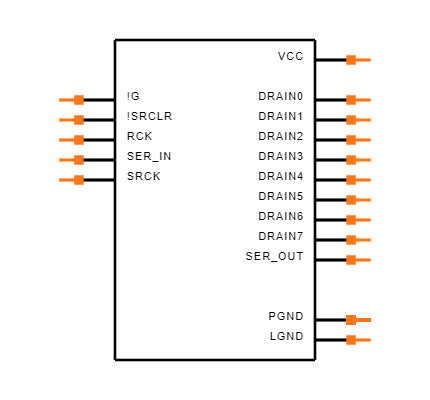 TPIC6A595DWR Symbol
