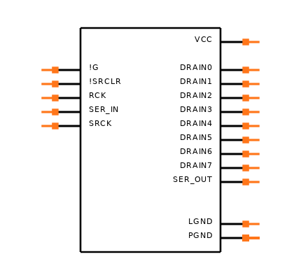 TPIC6A596DWRG4 Symbol