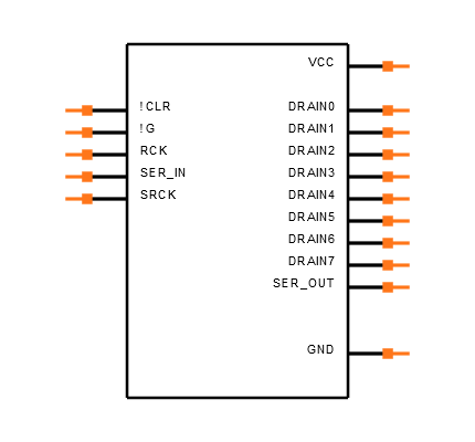 TPIC6C596D Symbol