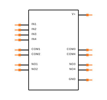 TS12A44514DR Symbol