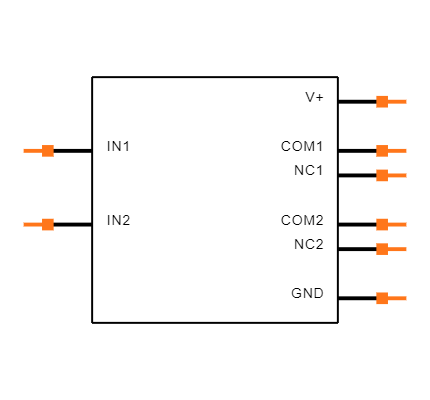 TS5A23167DCUR Symbol
