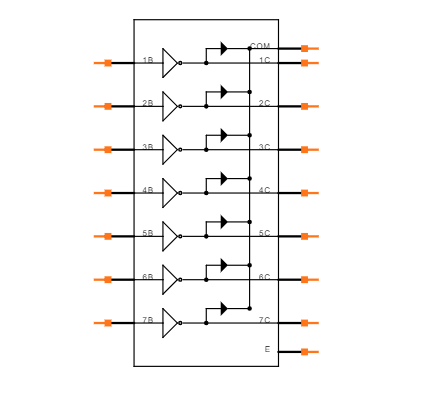 ULN2003AIPWRG4 Symbol