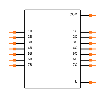 ULN2003APWE4 Symbol
