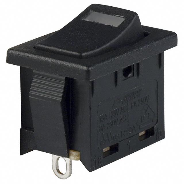 All Parts Industrial Control Switches Rocker-Paddle R1966ABLKBLKESRED by E-Switch