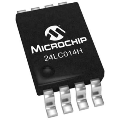 All Parts Semiconductors Memory EEPROMs 24LC014HT-I/MS by Microchip