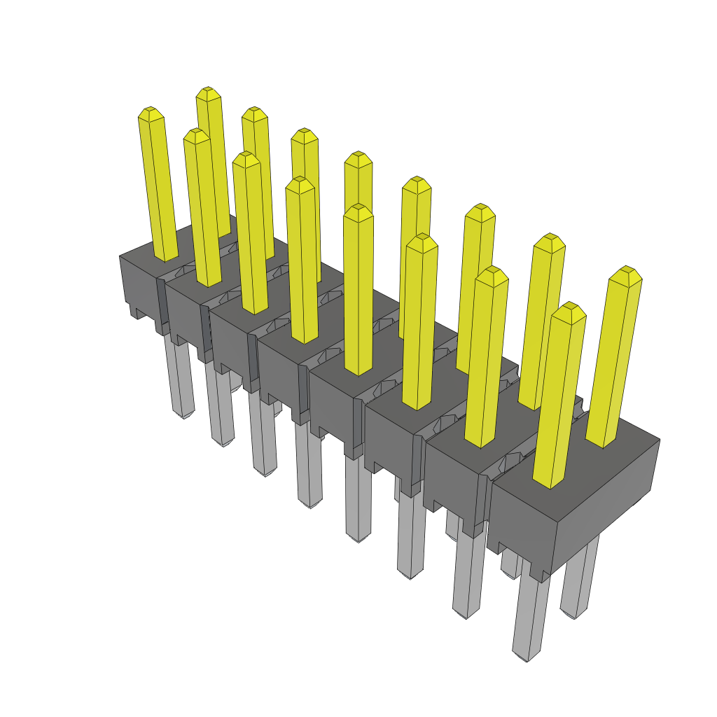 All Parts Connectors Headers HTSW-108-08-S-D by Samtec