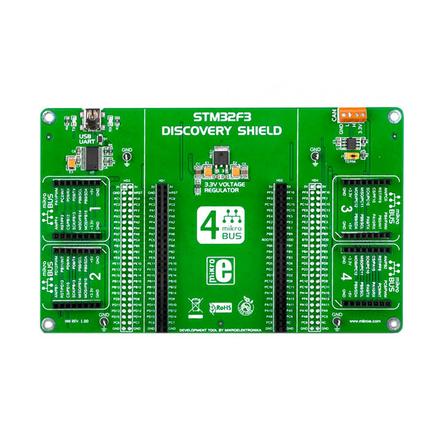 All Parts Semiconductors Microprocessors Development Kits STM32F4 DISCOVERY SHIELD by mikroElektronika